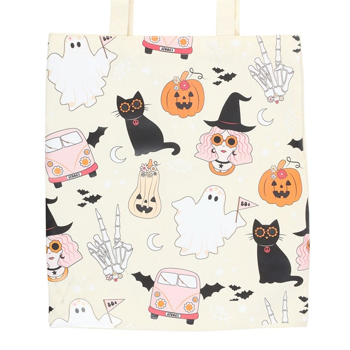 Groovy Ghost Print Polycotton Tote Bag, image 3 of 4