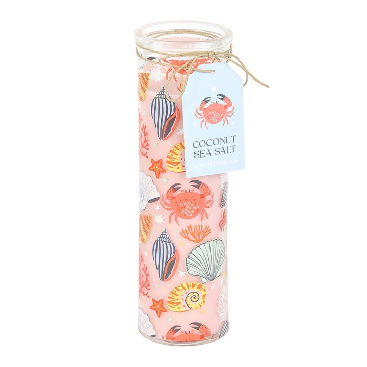 Pastel Shell Print Coconut & Sea Salt Tube Candle, image 2 of 5