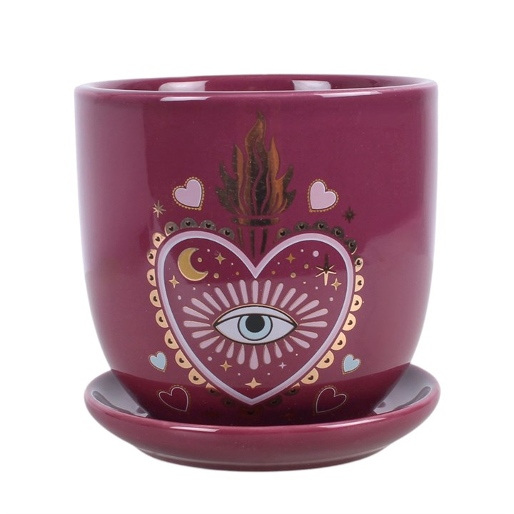 Sacred Sight Heart Plant Pot with Saucer, image 3 of 7