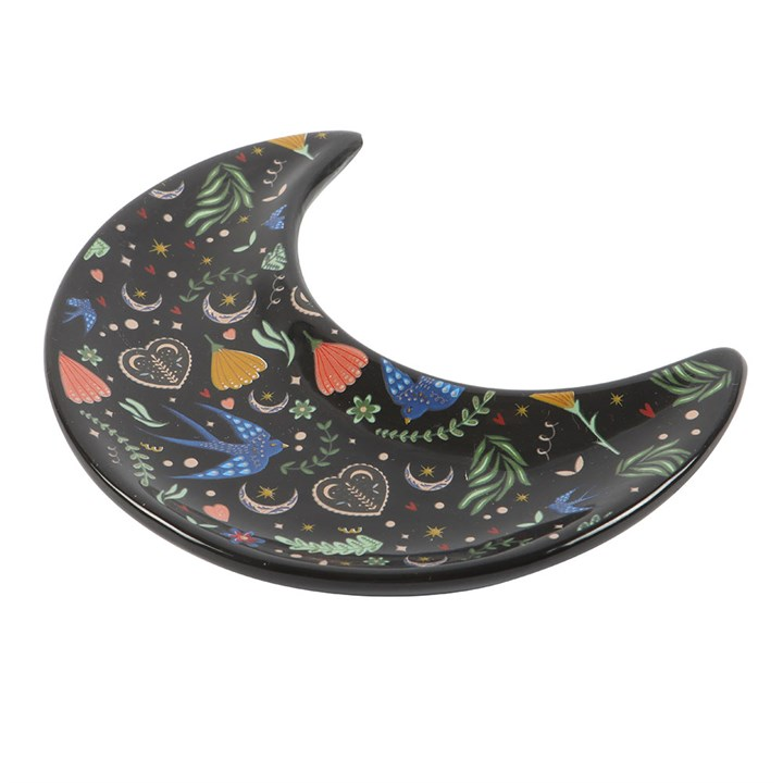 Midnight Bloom Crescent Moon Trinket Dish, image 4 of 5