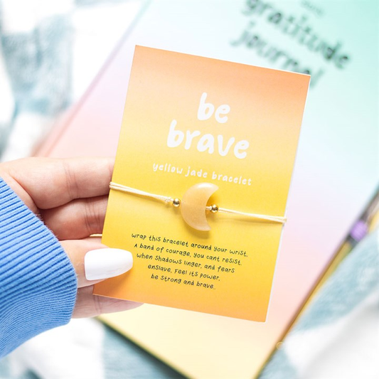 Be Brave Yellow Jade Crystal Moon Bracelet, image 1 of 6