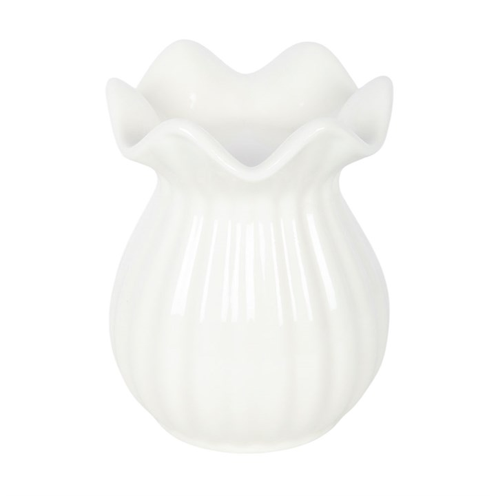 White Pleated Flare Oil Burner, image 3 of 6