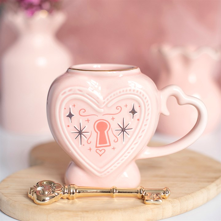 Heart Locket Mug and Key Stirrer, image 1 of 7