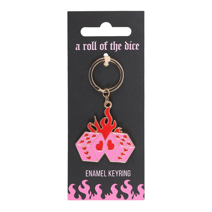 Flaming Dice Keyring, image 2 of 5