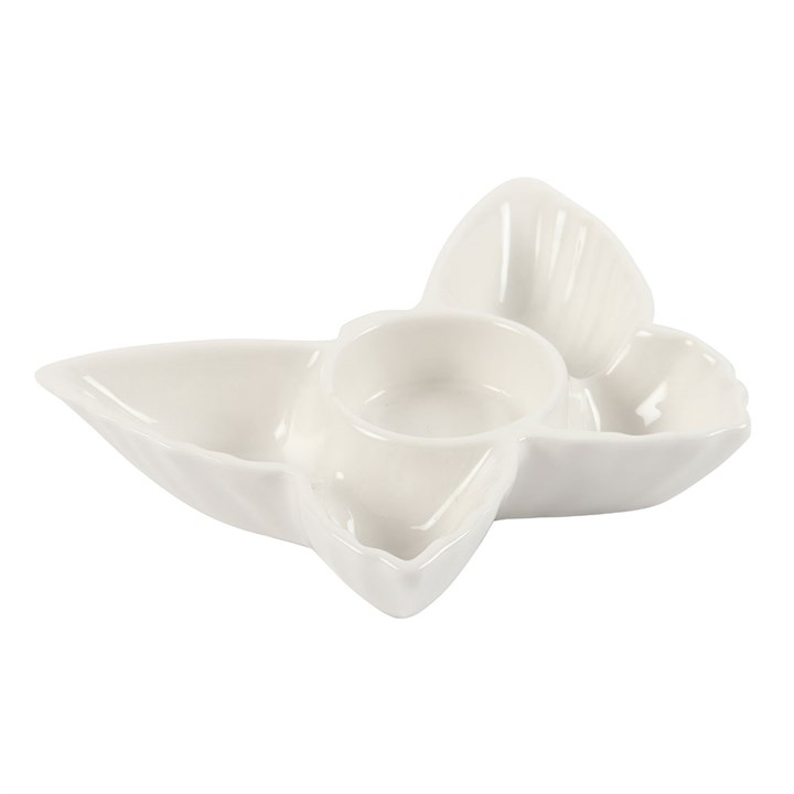 White Butterfly Tealight Candle Holder, image 3 of 4