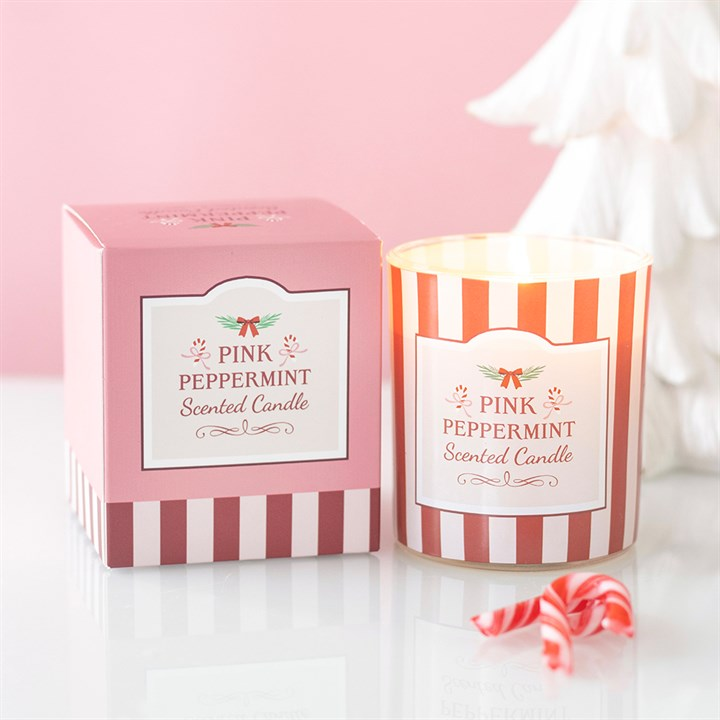 Pink Peppermint Scented Candle, image 2 of 7