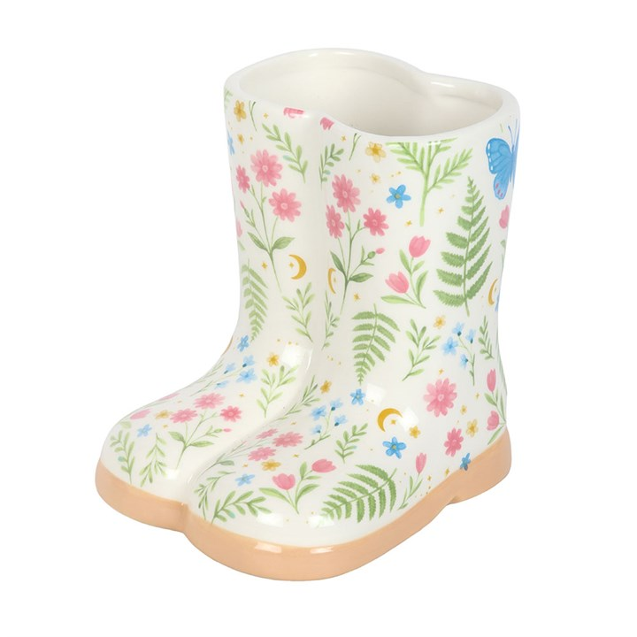 Luna Bloom Floral Print Welly Boot Planter, image 3 of 6