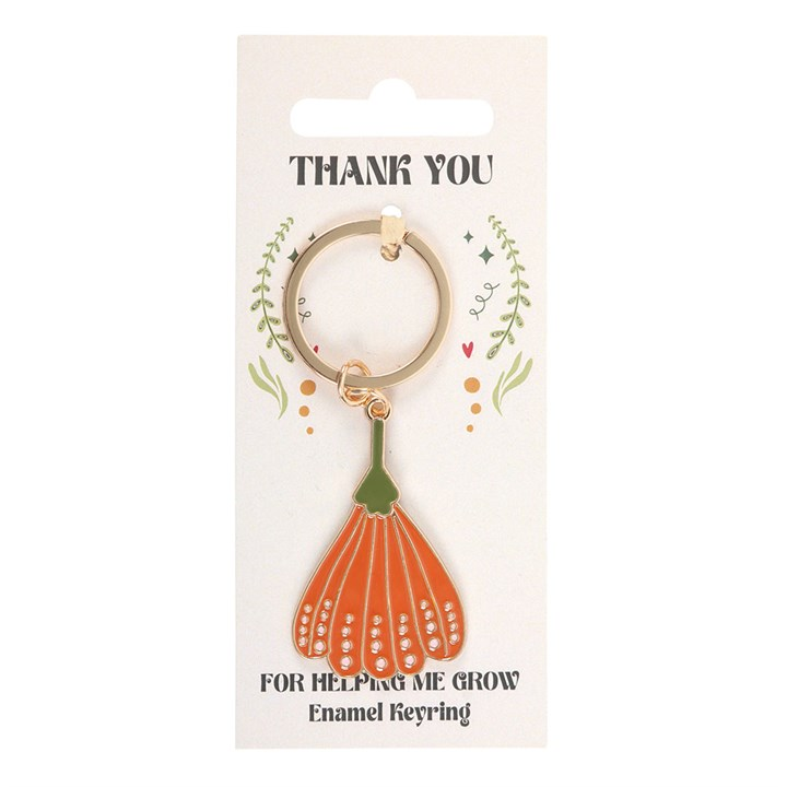 Thank You for Helping Me Grow Flower Keyring, image 3 of 5