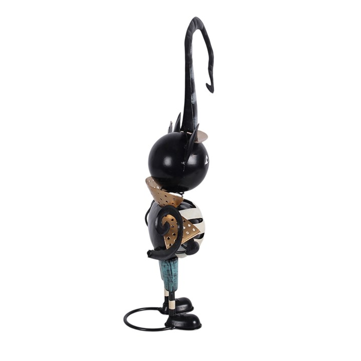 Metal Black Cat Ornament with Witch Hat, image 4 of 5