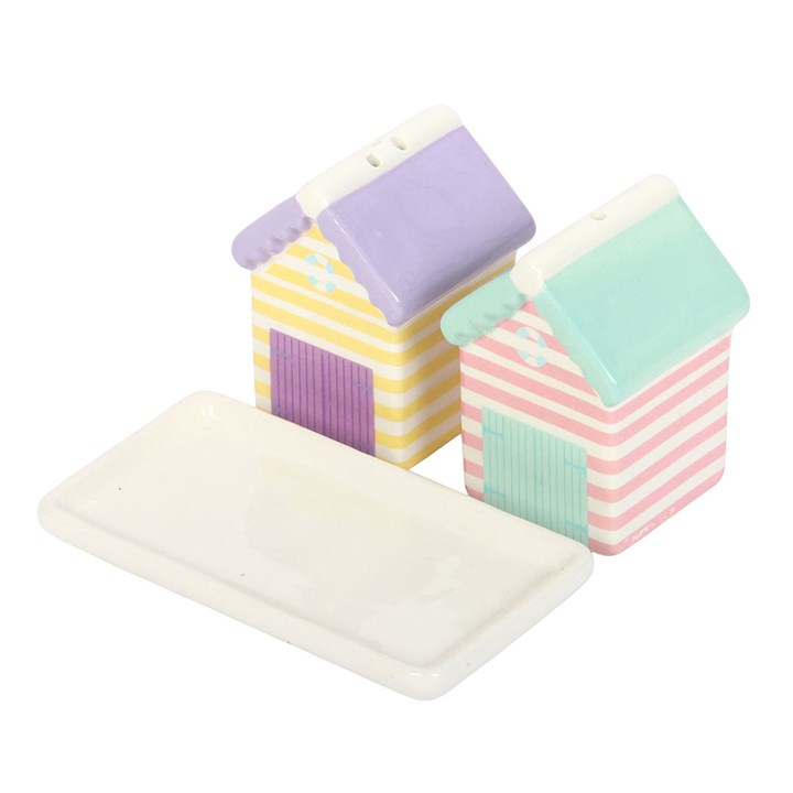 Pastel Beach Hut Salt and Pepper Shakers, image 5 of 6