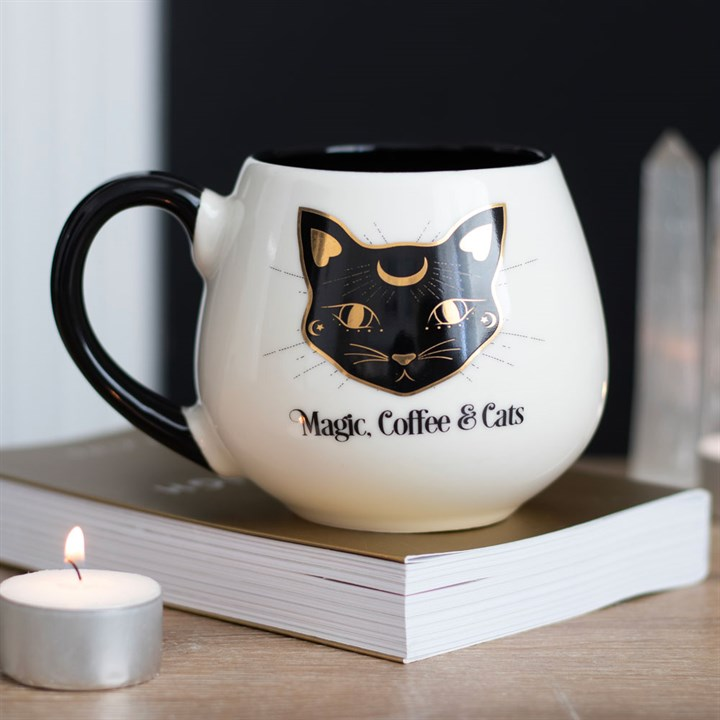 Magic, Coffee & Cats Rounded Mug, image 1 of 4