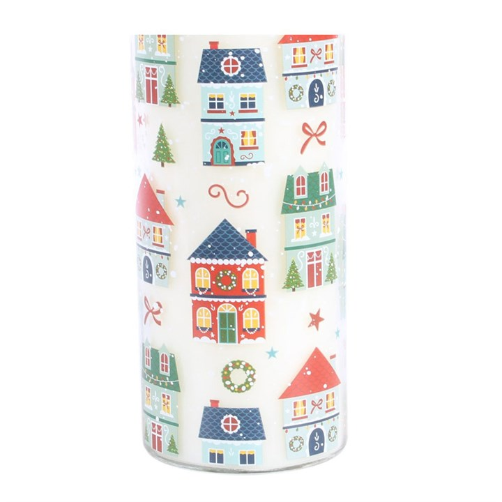 Christmas Street Print Gingerbread Cookie Tube Candle, image 5 of 6