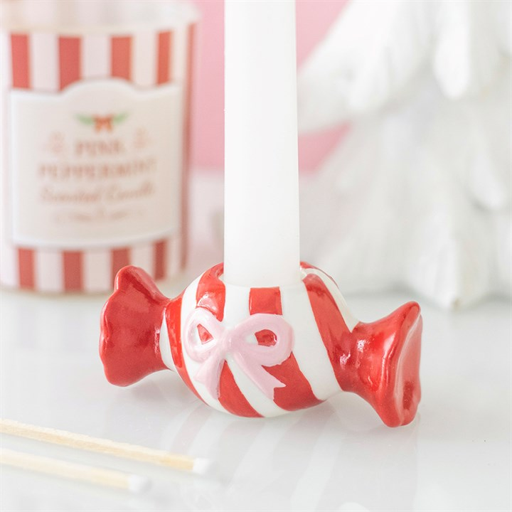 Christmas Candy Taper Candle Holder, image 1 of 6