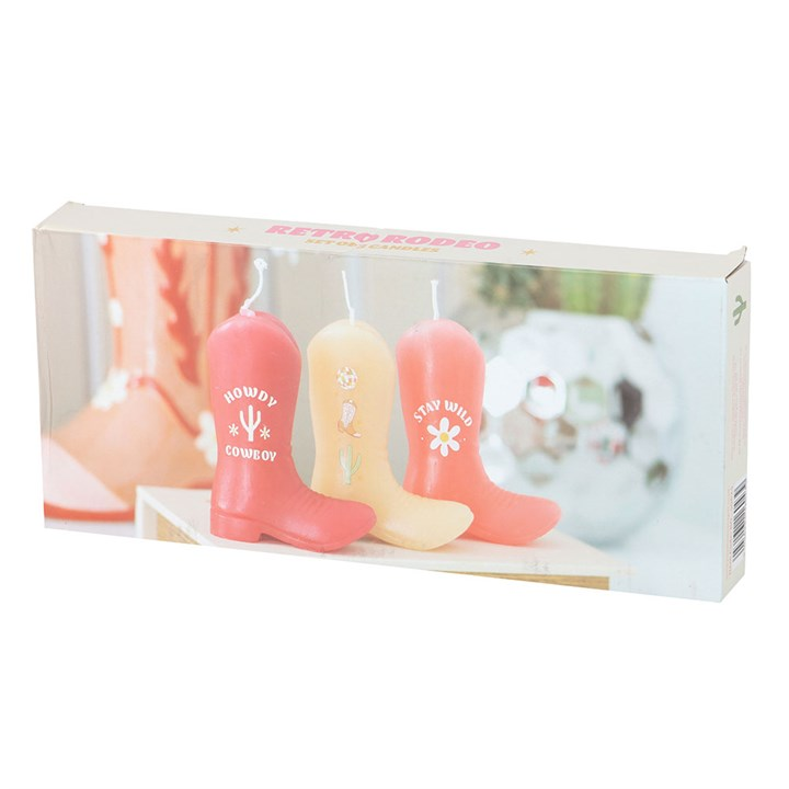 Set of 3 Cowboy Boot Candles, image 4 of 4