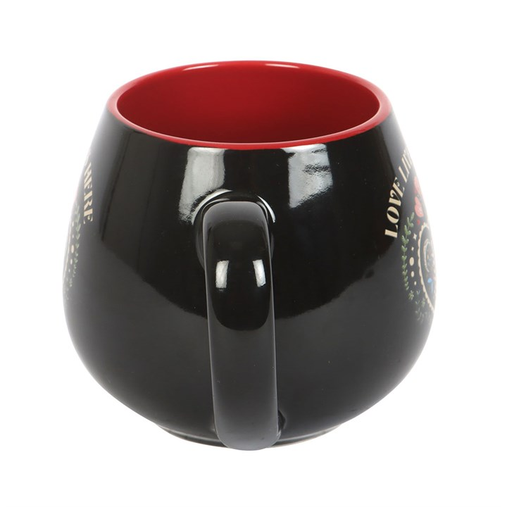 Love Lives Here Folk Heart Rounded Mug, image 3 of 5