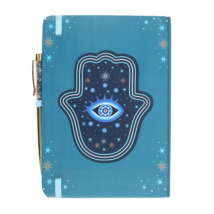Hand of Hamsa A5 Notebook with Crystal Chip Pen, image 3 of 5