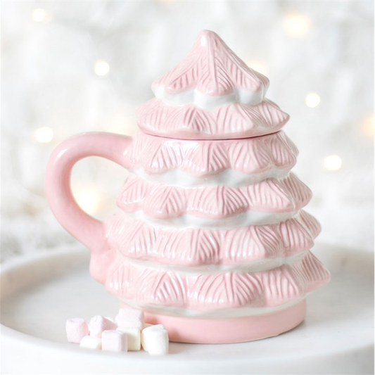 Pink Christmas Tree Shaped Mug, image 1 of 6