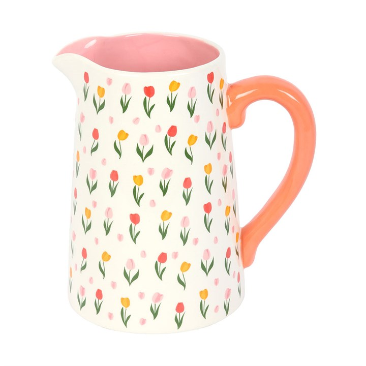 Tulip Print Ceramic Flower Jug, image 5 of 6
