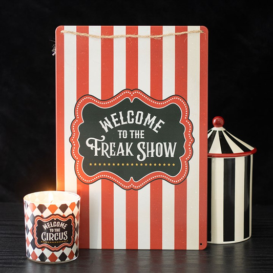 Welcome to the Freak Show Metal Hanging Sign, image 1 of 4