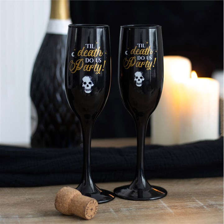 Til Death Do Us Party Champagne Flute Set, image 1 of 6