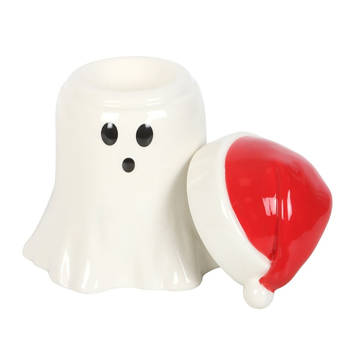 Ghost with Santa Hat Oil Burner and Wax Warmer, image 3 of 6