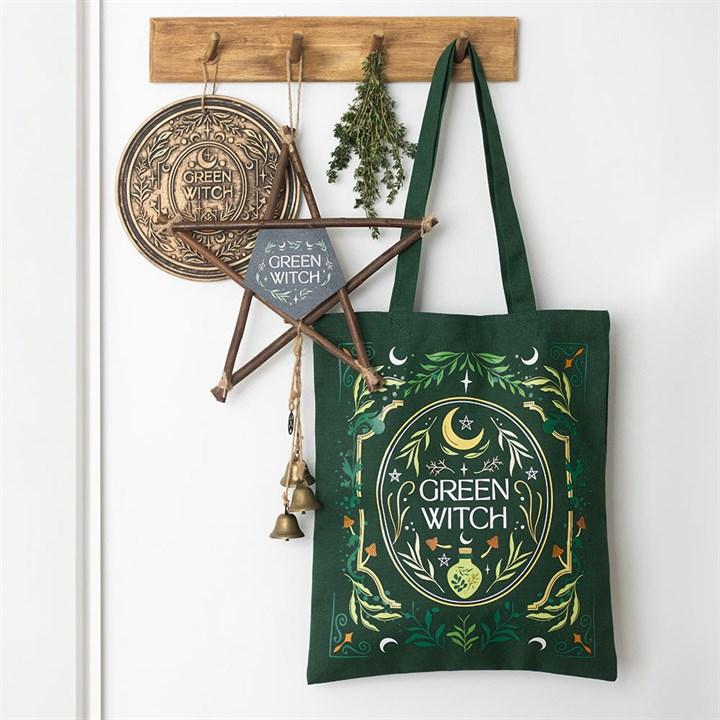 Green Witch Tote Bag, image 6 of 6