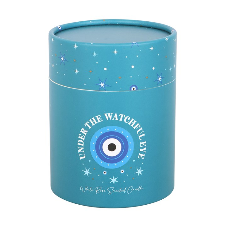 Under Watchful Eyes White Rose Candle with Crystals, image 5 of 6