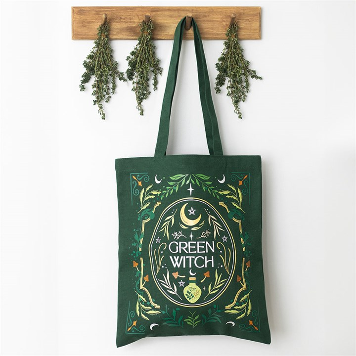 Green Witch Tote Bag, image 2 of 6