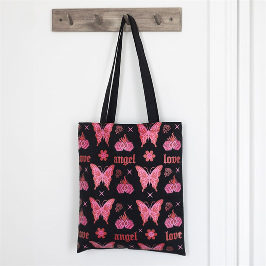 Flaming Butterfly Print Polycotton Tote Bag, image 1 of 6