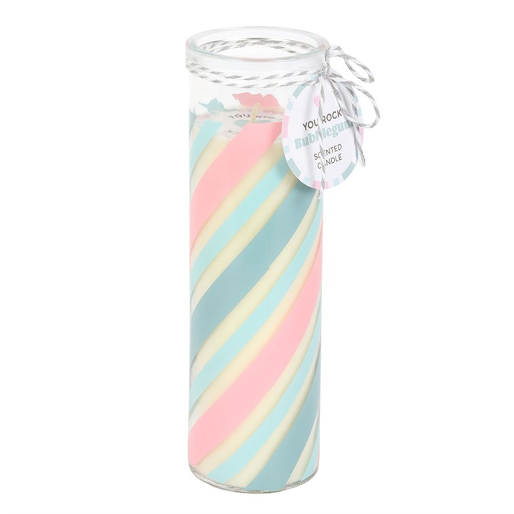 Candy Stripe Bubblegum Tube Candle, image 2 of 5