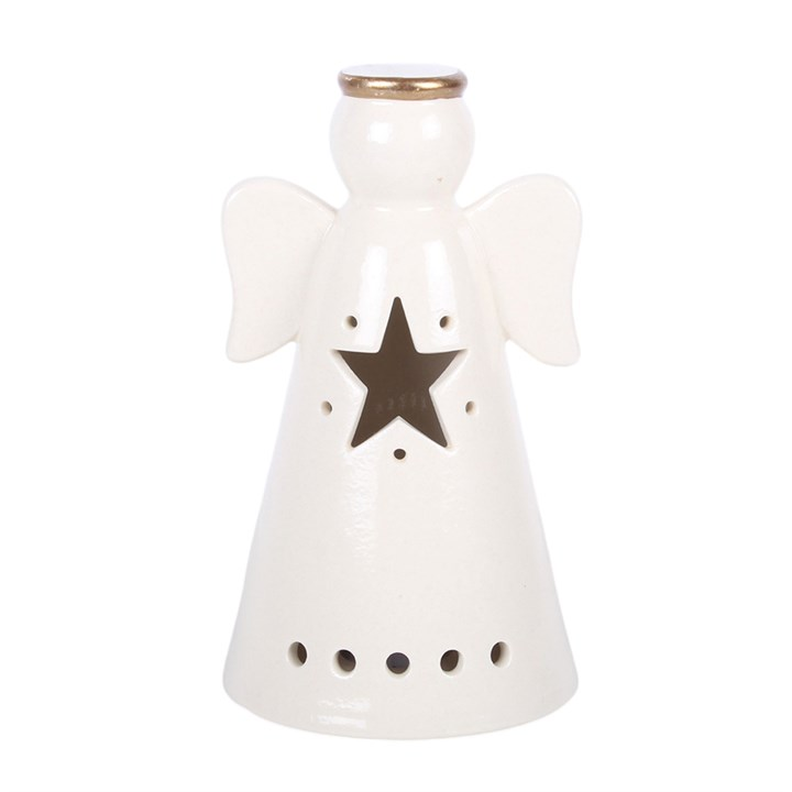 Small LED Light Up Angel Decoration with Star, image 3 of 6