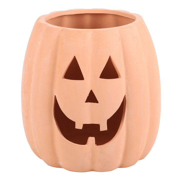 25cm Terracotta Cut Out Pumpkin Decoration, image 1 of 4