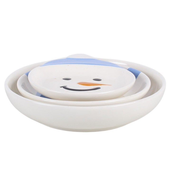 Set of 3 Winter Snowmen Stacking Bowls, image 5 of 6