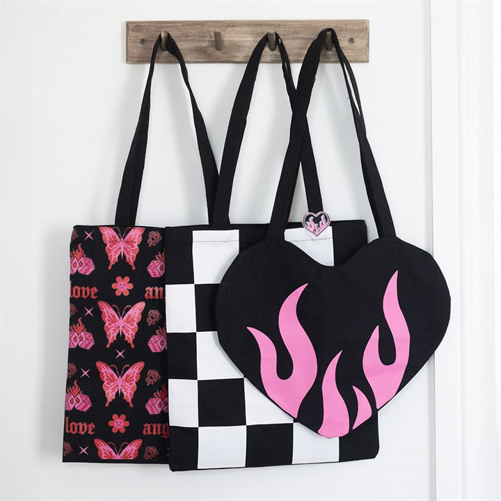 Burning Heart Satin Tote Bag, image 5 of 5