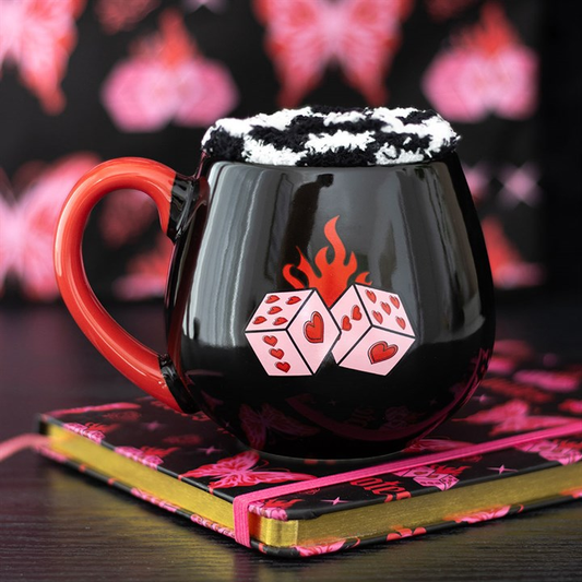 Black Dice Mug and Socks Set, image 1 of 6
