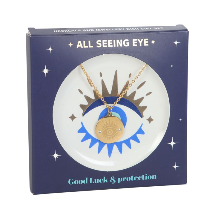 All Seeing Eye Necklace & Dish Gift Set, image 1 of 6
