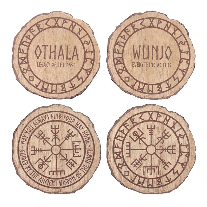 Set of 4 Norse Mythology Wood Slice Coasters, image 2 of 4