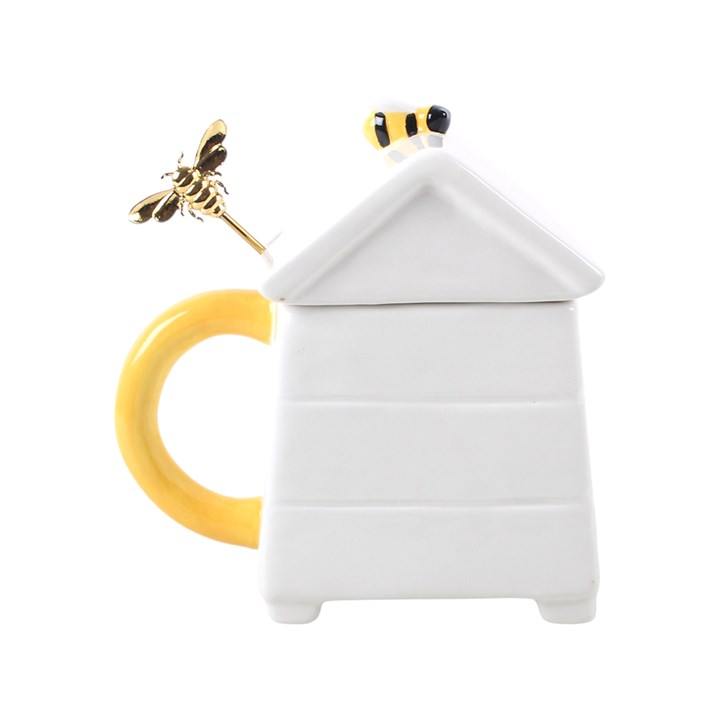 White Beehive Mug and Spoon Set, image 3 of 6