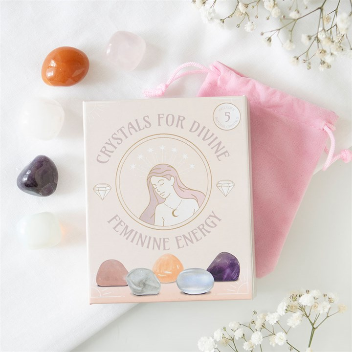 Set of 5 Crystals for Divine Feminine Energy, image 1 of 5