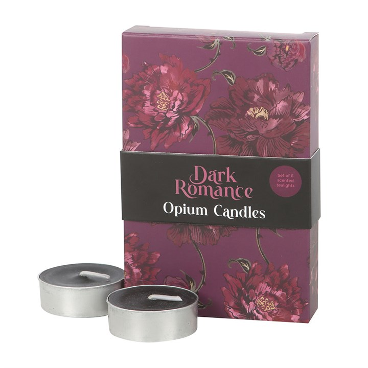 Set of 6 Dark Romance Opium Tealight Candles, image 3 of 6