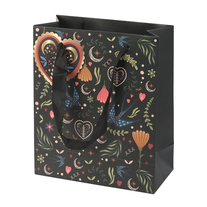 Medium Black Midnight Bloom Print Giftbag, image 3 of 5