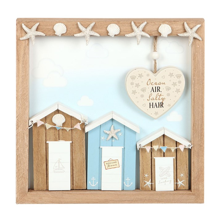Ocean Air Salty Hair 3D Shell Beach Hut MDF Plaque, image 2 of 5