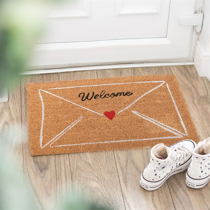 Natural Love Letter Valentine's Day Doormat, image 1 of 4