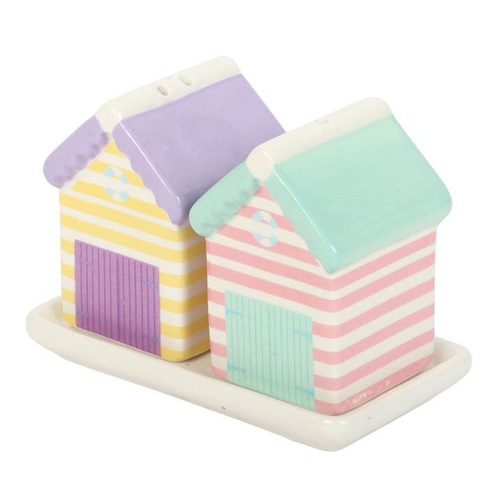 Pastel Beach Hut Salt and Pepper Shakers, image 4 of 6