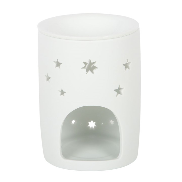 White Sun and Moon Cut Out Oil Burner and Wax Warmer, image 5 of 5