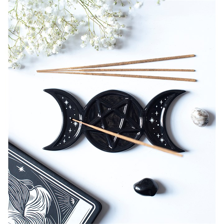 Spellbound Secrets Triple Moon Incense Stick Holder, image 1 of 6