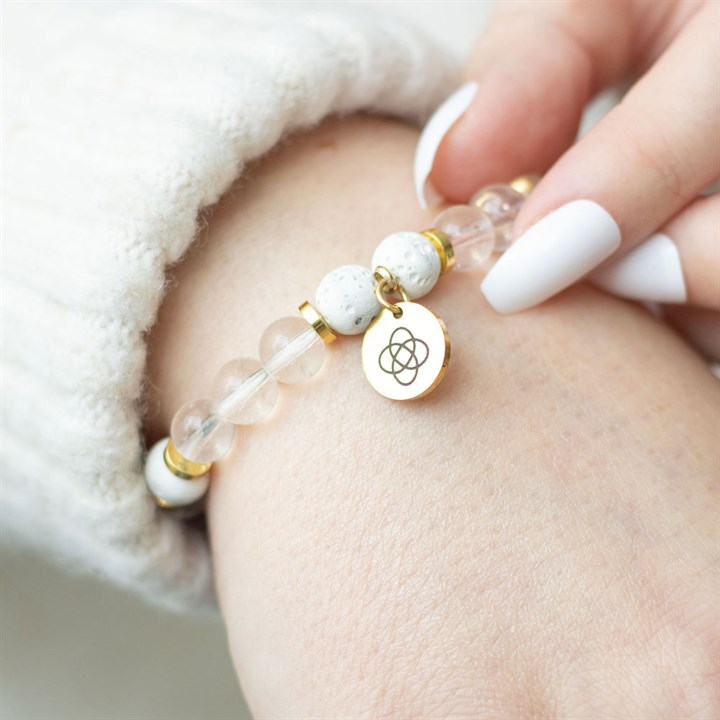 Friendship Clear Quartz Essential Oil Bracelet, image 2 of 5