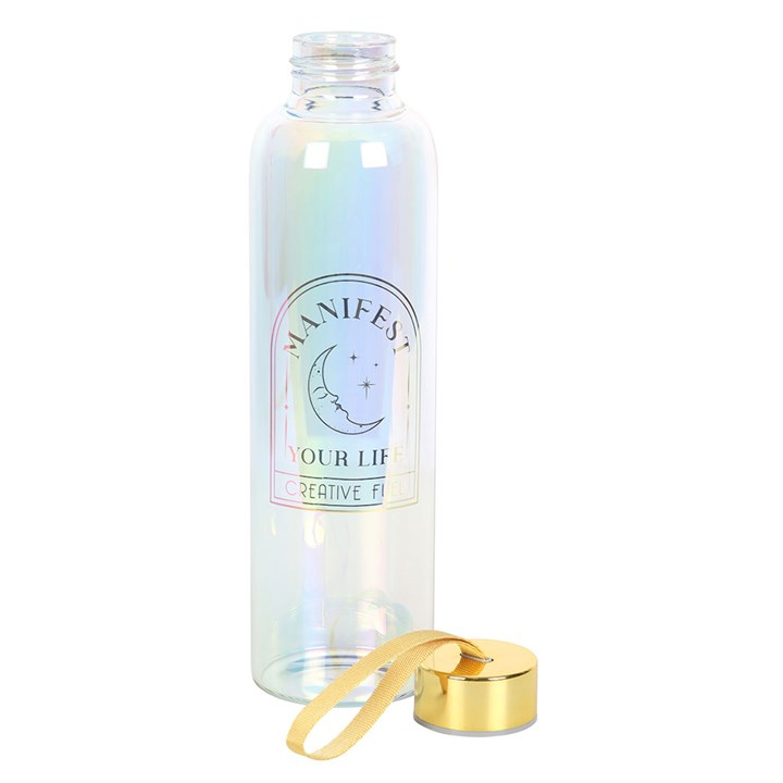 Manifest Your Life Iridescent Glass Water Bottle, image 3 of 6