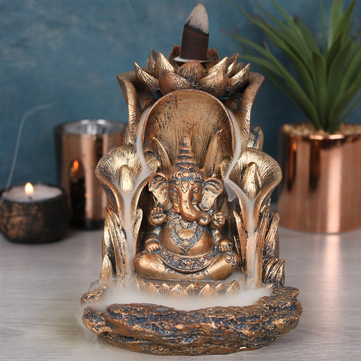 Bronze Ganesh Backflow Incense Burner, image 4 of 4
