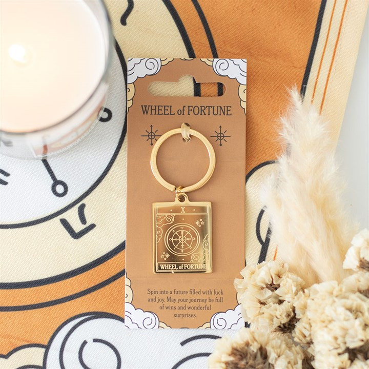 The Wheel of Fortune Vintage Tarot Keyring, image 1 of 4